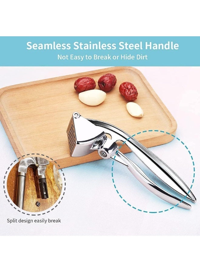 ماستر جولد هراسة ثوم يدوي من الفولاذ المقاوم للصدأ احترافية و عالية الجوده | مكبس قوي بتصميم مريح و مقاومة للصدأ | تقطيع سريع للثوم الفلفل والزنجبيل | أداة مطبخ احترافي مقاوم للصدأ - Image 5